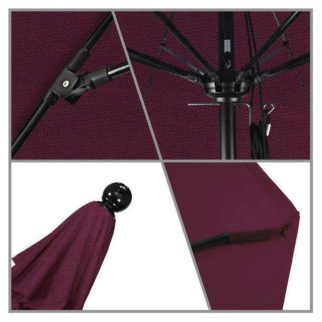 California Umbrella 194061620168 Patio Umbrellas; Fabric Color: Purple ; Base Included: No ; Fade Resistant: Yes ; Diameter (Feet): 11 ; Canopy Fabric: Pacifica