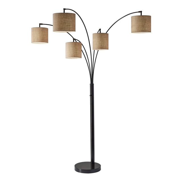 ADESSO INC Adesso 4239-26  Trinity 5-Arm Arc Lamp, 82inH, Beige Shade/Antique Bronze Base