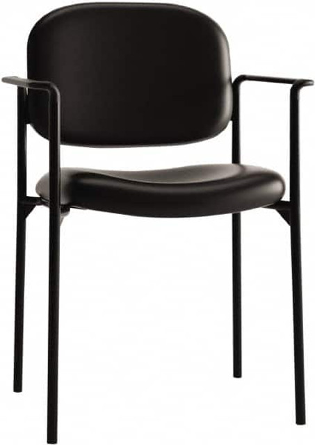 Basyx BSXVL616SB11 Leather Black Stacking Chair