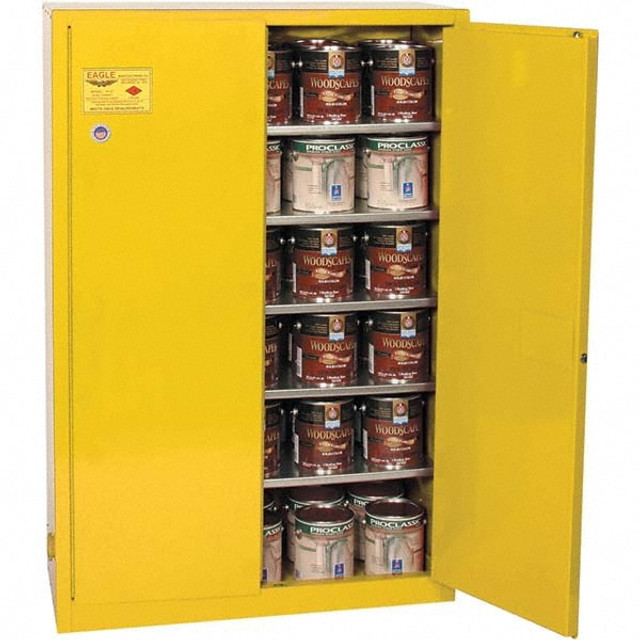 Eagle YPI47X Standard Cabinet: Manual Closing & Sliding, 5 Shelves, Yellow