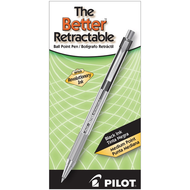 PILOT CORPORATION OF AMERICA 30005 Pilot Better Retractable Ballpoint Pens, Medium Point, 1.0 mm, Translucent Black Barrel, Black Ink, Pack Of 12 Pens