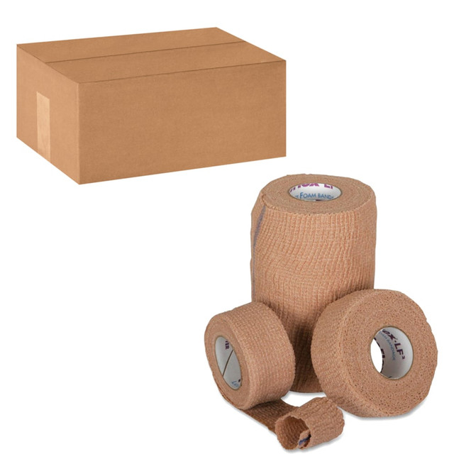 MEDLINE INDUSTRIES, INC. DYNJ089004 Medline Co-Flex LF2 Sterile Bandages, 4in x 5 Yd., Tan, Case Of 20 MEDLINE INDUSTRIES, INC. DYNJ089004 Medline Co-Flex LF2 Sterile Bandages, 4in x 5 Yd., Tan, Case Of 20