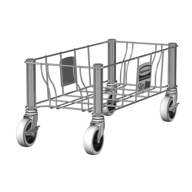 RUBBERMAID 1968468 Vented Slim Jim Stainless Steel Dolly, Single, 9inH RUBBERMAID 1968468 Vented Slim Jim Stainless Steel Dolly, Single, 9inH
