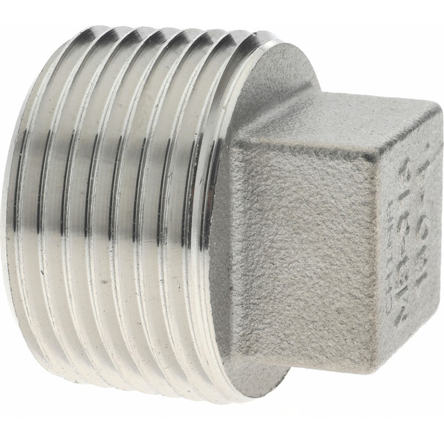 Merit Brass K617-16 Pipe Square Head Plug: 1" Fitting, 316 Stainless Steel