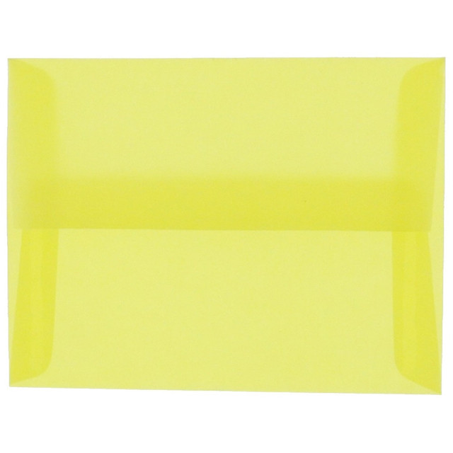 SEAGATE TECHNOLOGY LLC 1591616 JAM Paper Translucent Envelopes, #4 Bar (A1), Gummed Seal, Primary Yellow, Pack Of 25