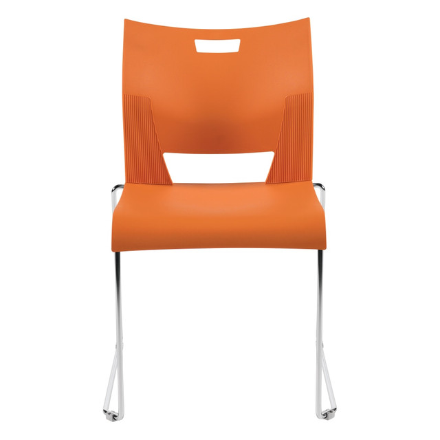 GLOBAL INDUSTRIES INC 6621CH-TIO Global Duet Stacking Chairs, Armless, 32 1/4inH x 20 1/2inW x 22 1/2inD, Tiger Orange, Pack Of 4