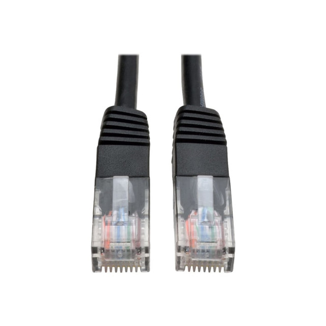 TRIPP LITE N002-002-BK Eaton Tripp Lite Series Cat5e 350 MHz Molded (UTP) Ethernet Cable (RJ45 M/M), PoE - Black, 2 ft. (0.61 m) - Patch cable - RJ-45 (M) to RJ-45 (M) - 2 ft - UTP - CAT 5e - molded, stranded - black