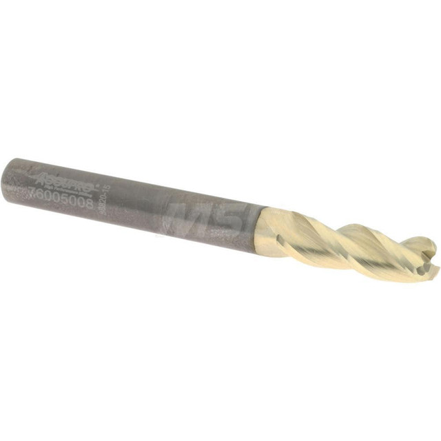 Accupro 35025012060C5 Corner Radius End Mill: 1/4" Dia, 3/4" LOC, 0.0600" Radius, 3 Flute, Solid Carbide