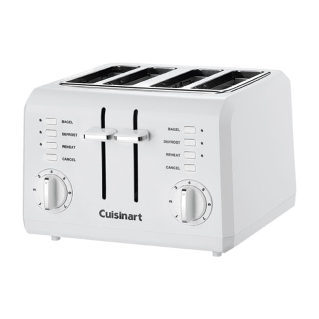 CONAIR CORPORATION CPT-142 Cuisinart 4-Slice Wide-Slot Toaster, White CONAIR CORPORATION CPT-142 Cuisinart 4-Slice Wide-Slot Toaster, White
