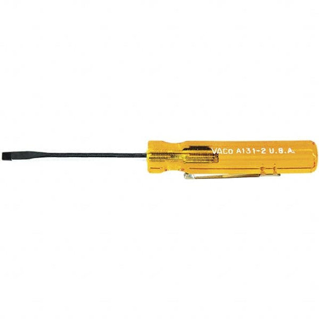 Klein Tools A131-2 Slotted Screwdriver: 1/8" Width, 4-7/16" OAL, 2" Blade Length