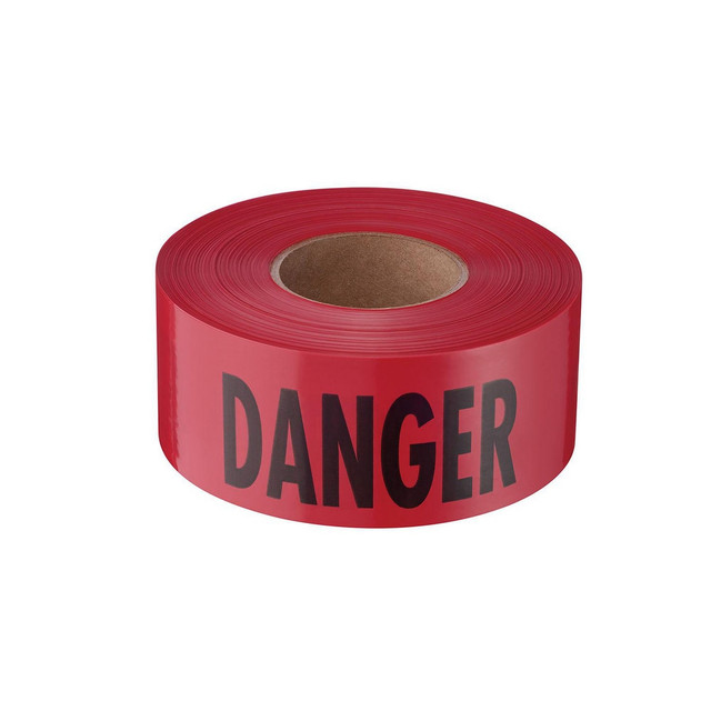 Empire Level 77-1004 Barricade & Flagging Tape; Tape Type: Tape; Marked; ANSI Warning ; Legend: Danger ; Material: Plastic ; Overall Length: 1000.00 ; Overall Width: 3 ; Color: Red