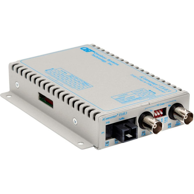 OMNITRON SYSTEMS TECHNOLOGY, INC. Omnitron 8750-1-D  iConverter T3/E3 Single-Fiber Media Converter Coaxial SC Single-mode 20km BiDi - 1 x T3/E3/DS-3; 1 x SC Single-mode Single-Fiber (1310/1550); Wall-Mount Standalone; US AC Powered; Lifetime Warranty