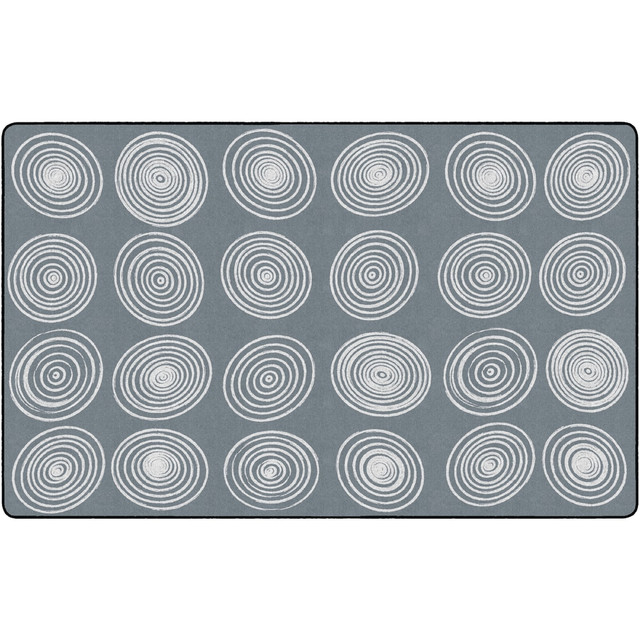 FLAGSHIP CARPETS FE415-44A  Circles Rug, Rectangle, 7ft 6in x 12ft, Gray/White