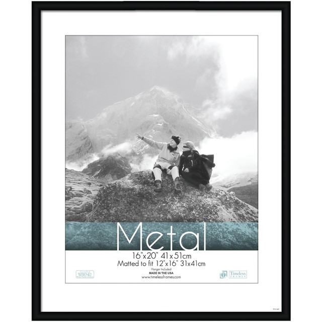 SUPER COIL, INC. 62003 Timeless Frames Metal Picture Frame, 16in x 20in With Mat, Black