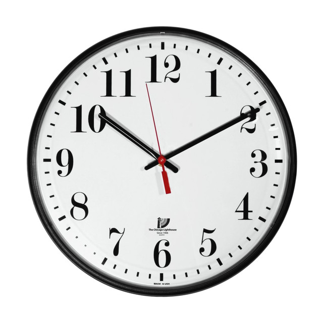 NATIONAL INDUSTRIES FOR THE BLIND 67300002 Chicago Lighthouse Slimline Wall Clock, 12-3/4in