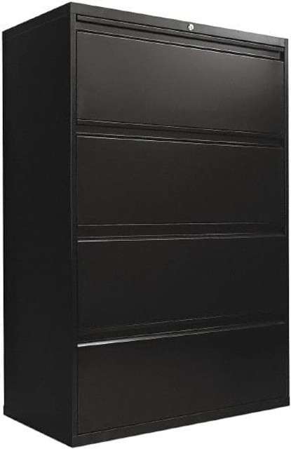 ALERA ALEHLF3654BL Horizontal File Cabinet: 4 Drawers, Steel, Black
