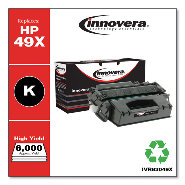 INNOVERA 83049X Remanufactured Black High-Yield Toner, Replacement for 49X (Q5949X), 6,000 Page-Yield