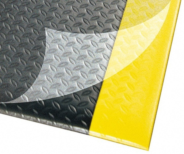 Notrax 419S0035BY Anti-Fatigue Mat: 60" Length, 36" Wide, 1/2" Thick, Vinyl, Beveled Edge, Medium-Duty