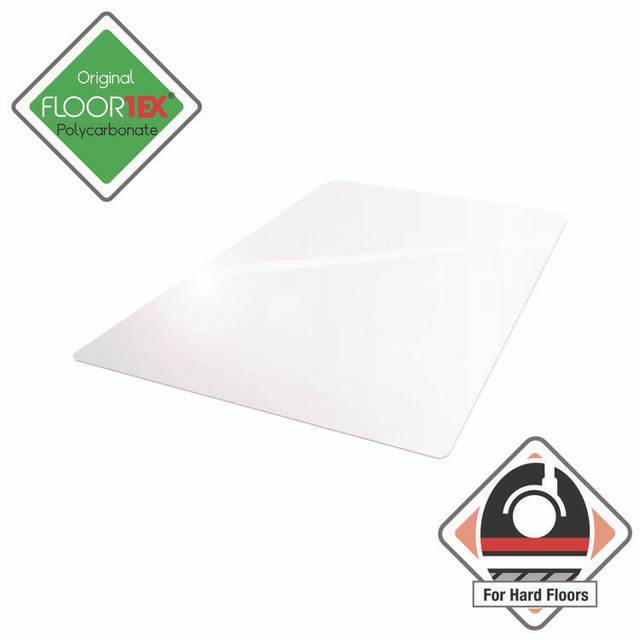 FLOORTEX ER1213419ER Cleartex Ultimat Polycarbonate Chair Mat for Hard Floors, 48 x 53, Clear