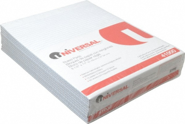 UNIVERSAL UNV41000 Glue Top Pad: 50 Sheets, White Paper, Glue Binding