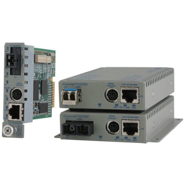 OMNITRON SYSTEMS TECHNOLOGY, INC. Omnitron 8922N-0-D  iConverter GX/TM2 - Fiber media converter - GigE - 10Base-T, 100Base-TX, 1000Base-T, 1000Base-X - RJ-45 / SC multi-mode - up to 1800 ft - 850 nm