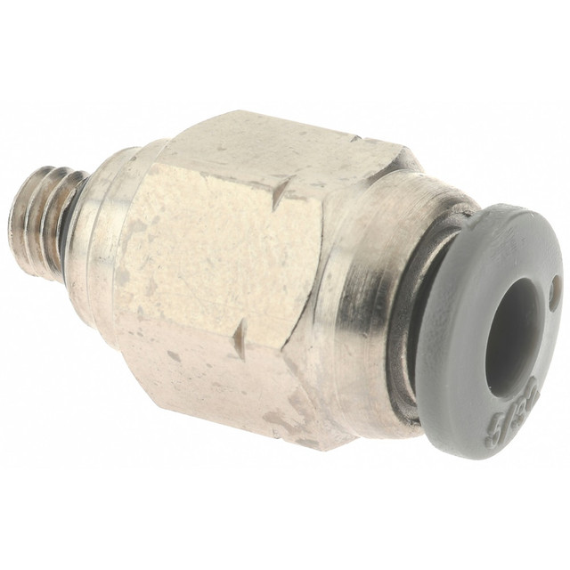 Norgren C24250210 Push-To-Connect Tube to Male & Tube to Male UNF Tube Fitting: Adapter, Straight, #10-32 Thread, 5/32" OD