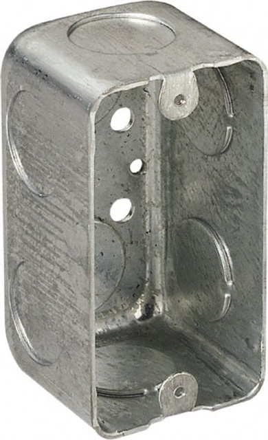 Thomas & Betts 58371 3/4 Electrical Outlet Box: Steel, Rectangle, 4" OAH, 2-1/8" OAW, 2-1/8" OAD, 1 Gang