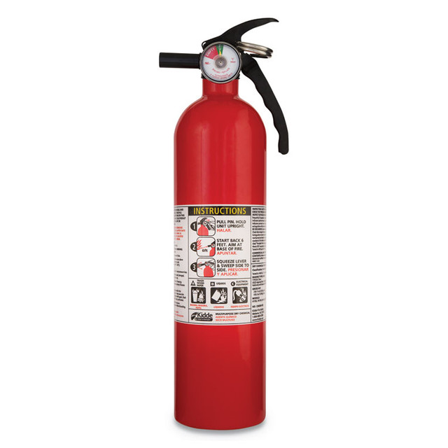 KIDDE 466142MTL Full Home Fire Extinguisher, 1-A, 10-B:C, 2.5 lb