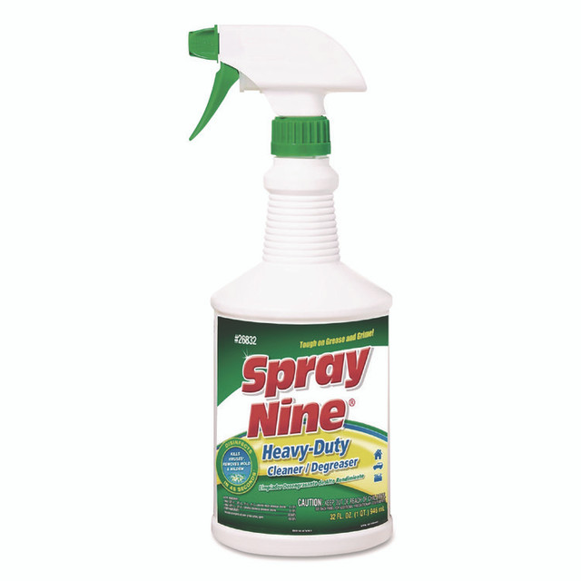 ITW PRO BRANDS Spray Nine® 26832CT Heavy Duty Cleaner/Degreaser/Disinfectant, Citrus Scent, 32 oz, Trigger Spray Bottle, 12/Carton