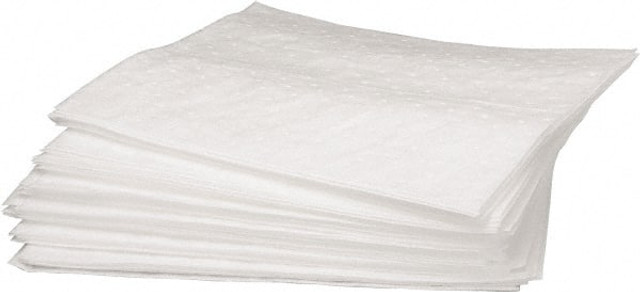 Brady SPC Sorbents SPC200 Sorbent Pad: Oil Only Use, 15" Wide, 19" Long, 37 gal, White