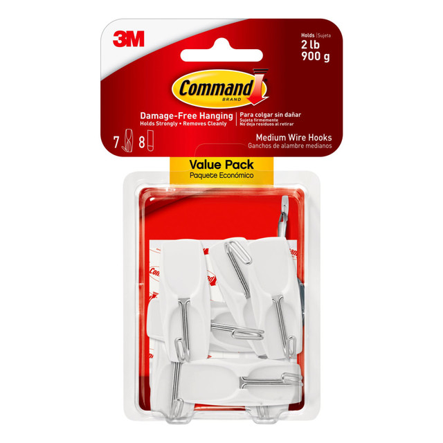 3M CO Command 17065-7ES  Medium Wire Toggle Hooks, 7-Command Hooks, 8-Command Strips, Damage-Free, White