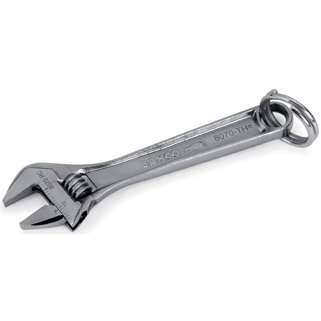 Bahco 8070RCUS-TH Adjustable Wrenches; Overall Length (Inch): 6 ; Finish: Chrome ; Handle Type: Contoured ; Measuring Scale: Yes ; Ratcheting: No ; Lockable: No