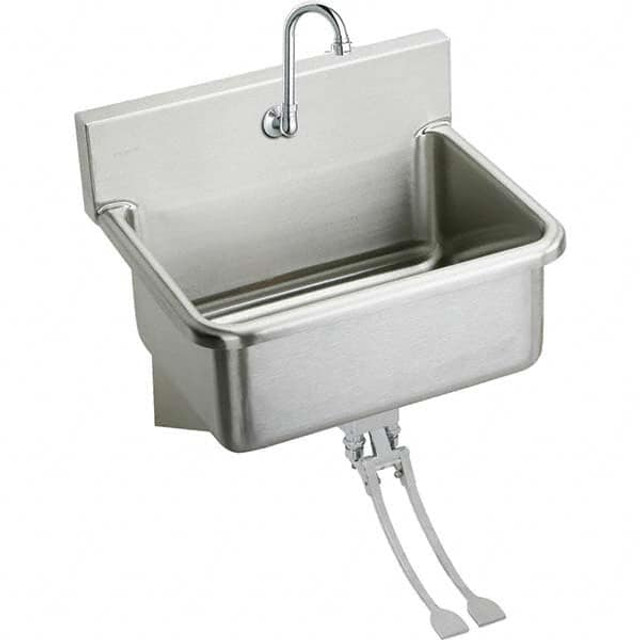 ELKAY. EWS2520FC Hand Sink: Wall Mount, Double Knee Valve Faucet, 304 Stainless Steel