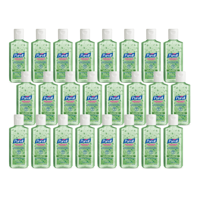GOJO INDUSTRIES INC 9631CT PURELL Advanced Hand Sanitizer Soothing Gel, Fresh Scent, 4-oz. Flip-Cap Bottle, 24/Carton