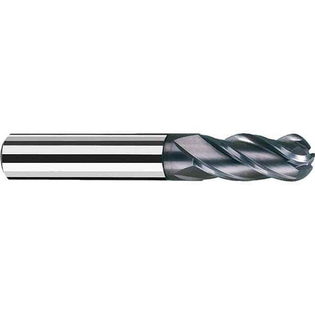 Fraisa B15680252 Ball End Mill: 3/16" Dia, 5/8" LOC, 4 Flute, Solid Carbide