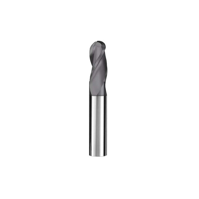 SGS 31168 Ball End Mill: 0.125" Dia, 0.375" LOC, 3 Flute, Solid Carbide