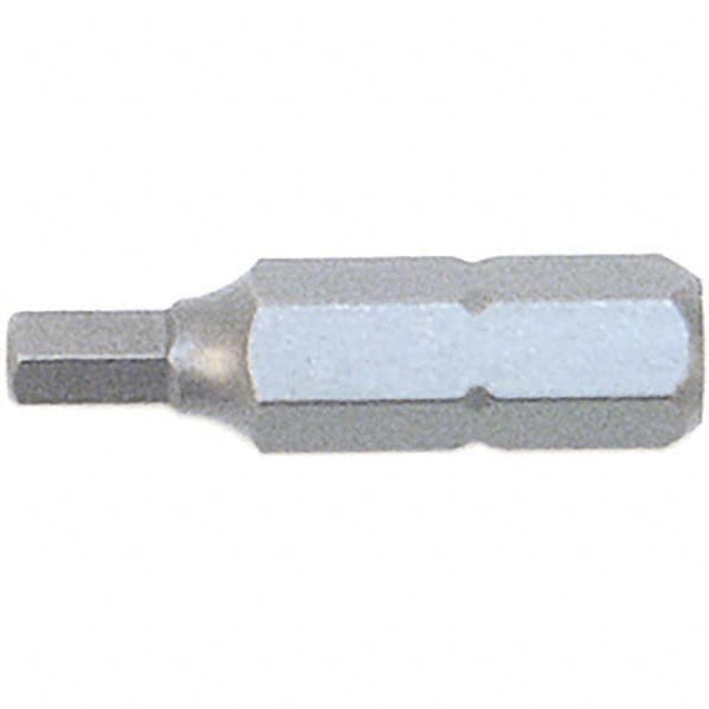 Wiha 71930 Hex Screwdriver Insert Bit: 1/4" Drive, 1" OAL