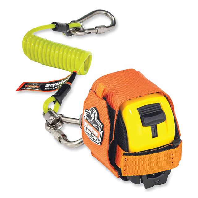 TENACIOUS HOLDINGS, INC. ergodyne® 19770 Squids 3770 Belt Clip Tape Measure Holder, Large, 3.62 x 7.25 x 2.5, Polyester, Orange