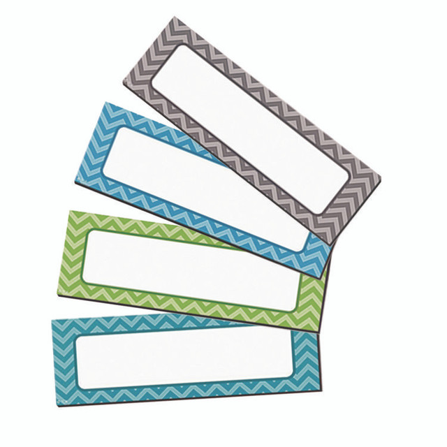 TEACHER CREATED RESOURCES 77204 Chevron Labels Magnetic Accents, Chevron Labels, 1.5" x 4.75", Assorted Colors, 20/Pack