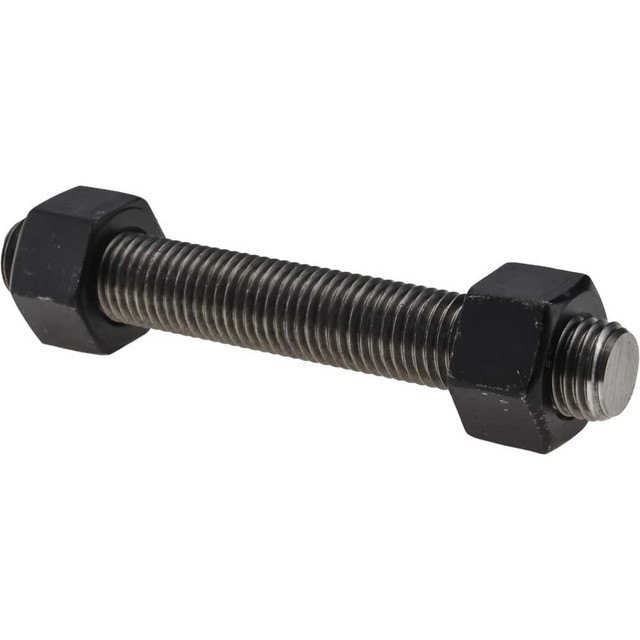 Value Collection B7SN1000725CP 1-8, 7-1/4" Long, Uncoated, Steel, Fully Threaded Stud with Nut