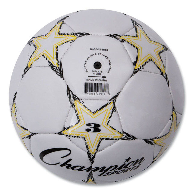 CHAMPION SPORT Sports VIPER3 VIPER Soccer Ball, No. 3 Size, 7.25" to 7.5" Diameter, White