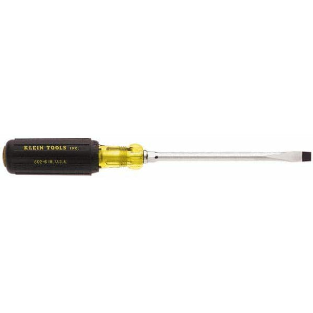 Klein Tools 602-6 Slotted Screwdriver: 5/16" Width, 10-7/8" OAL, 6" Blade Length