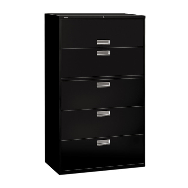 HNI CORPORATION HON 695LP  Brigade 600 42inW x 19-1/4inD Lateral 5-Drawer File Cabinet, Black