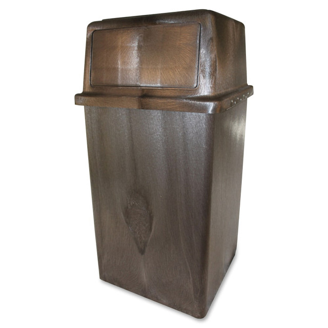 IMPACT PRODUCTS INC. Vanguard 87504  45-gallon In/Outdoor Receptacle - 45 gal Capacity - 42in Height x 21.8in Width x 21.8in Depth - Polyethylene, Structural Foam - Brown - 1 / Carton