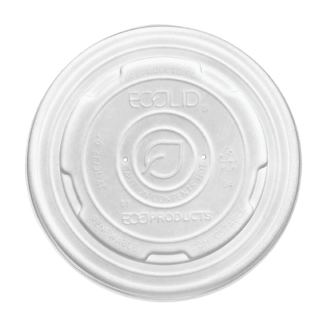 ECO-PRODUCTS, INC. EP-ECOLID-SPL Eco-Products World Art PLA-Laminated Soup Container Lids, For 32-Oz Containers, White, 50 Lids Per Pack, Carton Of 10 Packs ECO-PRODUCTS, INC. EP-ECOLID-SPL Eco-Products World Art PLA-Laminated Soup Container Lids, For 32-Oz Containers, White, 50 Lids Per Pack, Carton Of 10 Packs