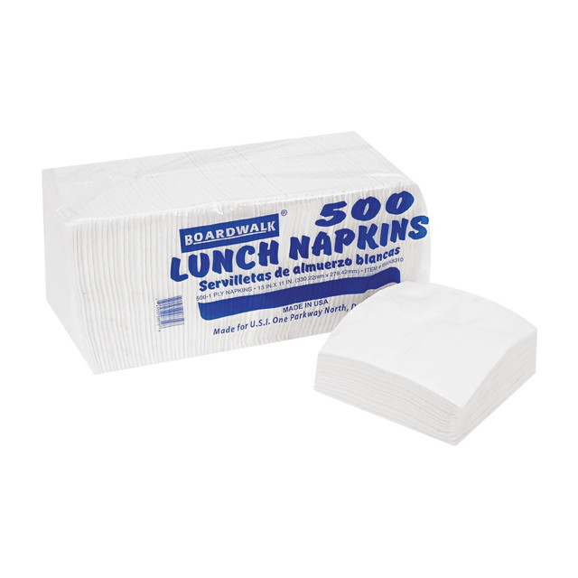 REYNOLDS CONSUMER PRODUCTS LLC BWK-8310 Boardwalk 1/4-Fold 1-Ply Lunch Napkins, 11in x 13in, White, Pack Of 500, Case Of 12