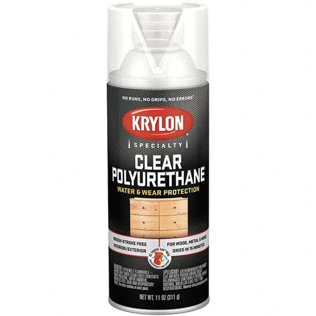 Krylon K07005777 Polyurethane Spray Paint: Clear, Flat, 16 oz