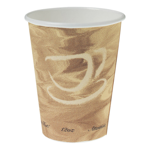 DART CONTAINER CORPORATION 412MSN0029 Solo Cup Mistique Polycoated Hot Paper Cups, 12 Oz, Brown, 50 Cups Per Sleeve, Case Of 20 Sleeves