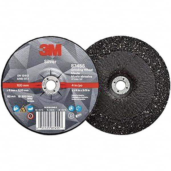 3M Depressed Center Wheel: Type 27, 4" Dia, 1/4" Thick, Ceramic 7100141077