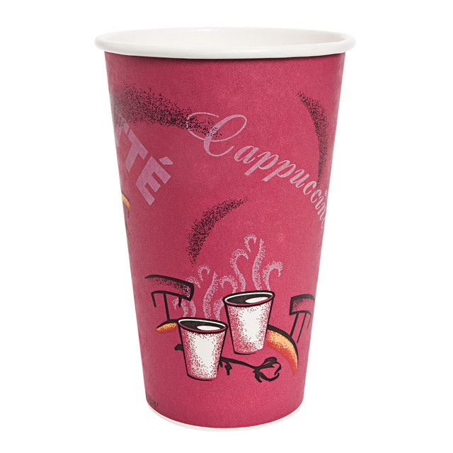 DART CONTAINER CORPORATION 316SI0041CT Solo Cup Bistro Design Hot Drink Cups, 16 Oz, Maroon, Carton Of 1,000